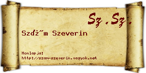 Szám Szeverin névjegykártya